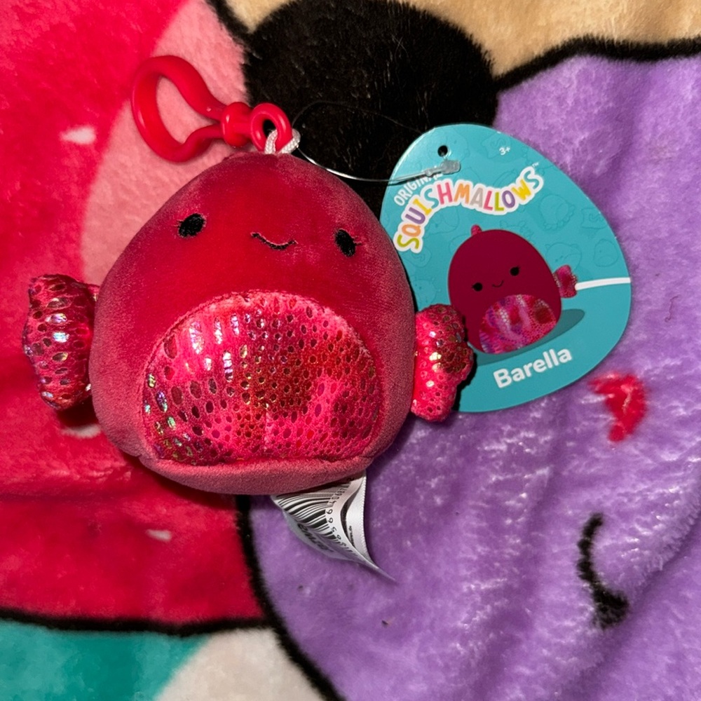 Barella the beta fish squishmallow clip NWT